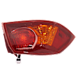 Driver Side, Outer Tail Light, with Bulb, Halogen, Red Lens, Without Turbo, Except Sportback Models, CAPA CERTIFIED