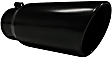 T5051BLK Black Series Exhaust Tip - Powdercoated Black, Stainless Steel, Single, Universal, Sold Individually