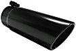 T5112BLK Black Series Exhaust Tip - Powdercoated Black, 4in. O.D. Angled Rolled End 3½in. inlet 10in. length