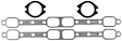MS15139 Exhaust Manifold Gasket - Composite, Direct Fit, Set of 4