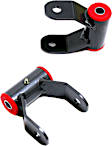 713120 Leaf Spring Shackles and Hangers - Powdercoated Black, Steel, Direct Fit, Set of 2