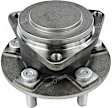 H513325 Front, Driver or Passenger Side Wheel Hub, 5 Lugs, With Bearing, Supreme Series