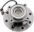 MB50312 Front, Driver or Passenger Side Wheel Hub, 8 Lugs, Sensor Included, Supreme Series