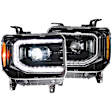 2019 GMC Sierra 2500 HD - Driver and Passenger Side Halogen/LED Headlight, Without bulb(s), Without Factory Equipped LED Turn Signals, Clear Lens, XB LED Series
