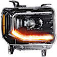2019 GMC Sierra 2500 HD - Driver and Passenger Side Halogen/LED Headlight, Without bulb(s), Without Factory Equipped LED Turn Signals, Clear Lens, XB LED Series