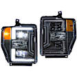 LF555 Driver and Passenger Side Halogen/LED Combo Headlight, Without bulb(s), Clear Lens, XB LED Series