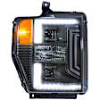LF555 Driver and Passenger Side Halogen/LED Combo Headlight, Without bulb(s), Clear Lens, XB LED Series