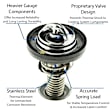 2008 Saturn Aura - Thermostat, 6 Cyl 3.5L, Temperature 185F; Oe Specified Temperature