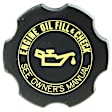MO129 Oil Filler Cap - Silver and Black, Metal, Plastic and Rubber, Direct Fit, Sold individually