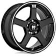 MR11656598340 Cast Aluminum Gloss Black with Machined Flange Wheel, 15 in. X 6.5 in., 4 x 100 mm / 4 x 114.3 mm Bolt Pattern