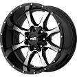 MO97079035312N Aluminum Black Wheel, 17 in. X 9 in., 5 x 5 in. / 5 x 5.5 in. Bolt Pattern