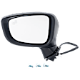 2017-2018 Mazda 3 - Driver Side Mirror, Power Adjust, Heated, Manual Folding, Paintable, In-housing Signal Light, Without Memory Recall, No Puddle Light, No Auto-Dimming, With Blind Spot Detection in Glass