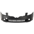 Front Primed Bumper Cover, Sedan, With Fog Light Holes, Without Parking Aid Sensor Holes