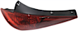 Passenger Side, Upper Tail Light, with Bulb, Halogen, Red Lens
