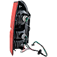 Passenger Side Tail Light, with Bulb, Halogen, Clear and Red Lens