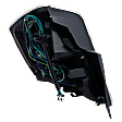 Passenger Side Tail Light, with Bulb, Halogen, Clear and Red Lens, Base/S/SL/SR Models, 4 Cyl., 2.0L Engine
