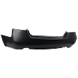 Rear Primed Bumper Cover, Sedan, With Dual Exhaust Holes, Without Parking Aid Sensor Holes