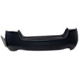 Rear Primed Bumper Cover, Sedan, With Dual Exhaust Holes, Without Parking Aid Sensor Holes, CAPA CERTIFIED