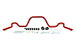 REV003.0054 Front Sway Bar Kit, Steel, 26 mm, Non-Adjustable, Powdercoated red