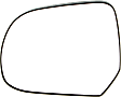 Driver Side Mirror Glass, Non-Heated, No Blind Spot Feature