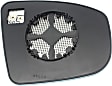 Driver Side Mirror Glass, Heated, No Blind Spot Feature
