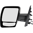 2021 Nissan NV3500 - Driver Side Mirror, Power Adjust, Non-Heated, Textured Black, Manual Folding, No Signal Light, With Blind Spot Glass, No Memory, No Puddle Light, No Auto-Dimming