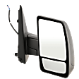 2012-2021 Nissan NV3500 - Passenger Side Mirror, Power Adjust, Heated, Manual Folding, Textured Black, No Signal Light, Without Memory Recall, No Puddle Light, No Auto-Dimming, With Blind Spot Glass