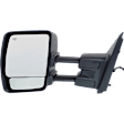 2015 Nissan NV2500 S - Driver Side Towing Mirror, Power Adjust, Heated, Chrome, Manual Folding, No Signal Light, With Blind Spot Glass, No Memory, No Puddle Light, No Auto-Dimming