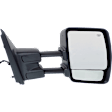 2016 Nissan NV3500 SL - Passenger Side Towing Mirror, Power Adjust, Heated, Chrome, Manual Folding, No Signal Light, With Blind Spot Glass, No Memory, No Puddle Light, No Auto-Dimming