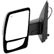 2012-2021 Nissan NV2500 - Driver Side Mirror, Power Adjust, Heated, Manual Folding, Chrome, No Signal Light, No Memory, No Puddle Light, No Auto-Dimming, With Blind Spot Glass