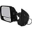 Crew Cab Pickup Driver Side Towing Mirror, Upper - Power Adjust, Lower - Manual Adjust, Heated Upper Glass; Non-Heated Lower Glass, Manual Folding, Chrome, In-housing Signal Light, No Memory
