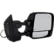 Crew Cab Pickup Passenger Side Towing Mirror, Upper - Power Adjust, Lower - Manual Adjust, Heated Upper Glass; Non-Heated Lower Glass, Manual Folding, Chrome, In-housing Signal Light