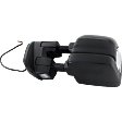 Driver Side Towing Mirror, Upper - Power , Lower - Manual Adjust, Heated Upper Glass, Non-Heated Lower Glass, Manual Folding, Textured Black, No Memory, No Blind Spot Feature