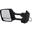 Driver Side Towing Mirror, Upper - Power , Lower - Manual Adjust, Heated Upper Glass, Non-Heated Lower Glass, Manual Folding, Textured Black, No Memory, No Blind Spot Feature