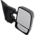 Passenger Side Towing Mirror, Upper - Power , Lower - Manual Adjust, Heated Upper Glass, Non-Heated Lower Glass, Manual Folding, Textured Black, No Memory, No Blind Spot Feature
