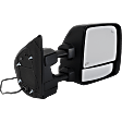 Passenger Side Towing Mirror, Upper - Power Adjust, Lower - Manual Adjust, Heated Upper Glass; Non-Heated Lower Glass, Manual Folding, Textured Black, In-housing Signal Light, With Memory