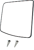 Driver Side Mirror Glass, Non-Heated, Non-Towing, No Blind Spot Feature, Flat, Main glass; With Backing Plate, S Model, For Models With Standard Type Mirror