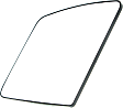 2012-2021 Nissan NV3500 - Passenger Side Mirror Glass, Non-Heated, Non-Towing, No Blind Spot Feature, Flat, Main glass; With Backing Plate, S Model, For Models With Standard Type Mirror