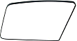 2012-2021 Nissan NV3500 - Passenger Side Mirror Glass, Non-Heated, Non-Towing, No Blind Spot Feature, Flat, Main glass; With Backing Plate, S Model, For Models With Standard Type Mirror