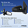 Passenger Side Mirror, Non-Electric, Manual Lever Control, Base Model, Paintable