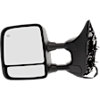 2011 Nissan Titan S - Driver Side Towing Mirror,  For Models With  Package, Power Adjust, Heated, Textured Black, Manual Folding, No Signal Light, With Blind Spot Glass, No Memory, No Puddle Light, No Auto-Dimming, Crew Cab Pickup
