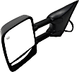 2011 Nissan Titan S - Driver Side Towing Mirror,  For Models With  Package, Power Adjust, Heated, Textured Black, Manual Folding, No Signal Light, With Blind Spot Glass, No Memory, No Puddle Light, No Auto-Dimming, Crew Cab Pickup
