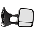 2005 Nissan Titan XE - Passenger Side Towing Mirror, Power Adjust, Heated, Textured Black, Manual Folding, No Signal Light, With Blind Spot Glass, No Memory, No Puddle Light, No Auto-Dimming