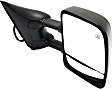 2005 Nissan Titan XE - Passenger Side Towing Mirror, Power Adjust, Heated, Textured Black, Manual Folding, No Signal Light, With Blind Spot Glass, No Memory, No Puddle Light, No Auto-Dimming