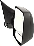2005 Nissan Titan XE - Passenger Side Towing Mirror, Power Adjust, Heated, Textured Black, Manual Folding, No Signal Light, With Blind Spot Glass, No Memory, No Puddle Light, No Auto-Dimming