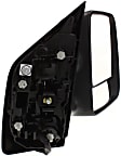 2005 Nissan Titan XE - Passenger Side Towing Mirror, Power Adjust, Heated, Textured Black, Manual Folding, No Signal Light, With Blind Spot Glass, No Memory, No Puddle Light, No Auto-Dimming