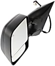 Driver Side Towing Mirror, Power Adjust, Manual Folding, Heated, Textured Black, No Signal Light, With memory, No Puddle Light, No Auto-Dimming, With Blind Spot Glass, PRO-4X Model