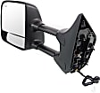 Driver Side Towing Mirror, For Models With Towing Package, Power, Heated, Chrome, Manual Folding, No Signal Light, With Blind Spot Glass, With Memory, No Puddle Light, No Auto-Dimming