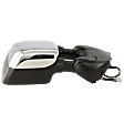 Passenger Side Towing Mirror, For Models With Towing Package, Power, Heated, Chrome, Manual Folding, No Signal Light, With Blind Spot Glass, With Memory, No Puddle Light, No Auto-Dimming