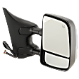 Passenger Side Towing Mirror, For Models With Towing Package, Power, Heated, Chrome, Manual Folding, No Signal Light, With Blind Spot Glass, With Memory, No Puddle Light, No Auto-Dimming